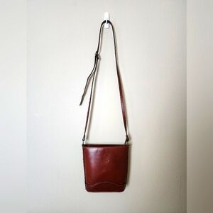Brown Leather Crossbody Bag Made In Italy